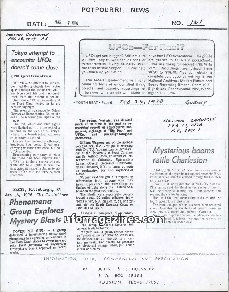 Cover of Potpourri News (John Schuessler) issue 161: POTPOURRI NEWS