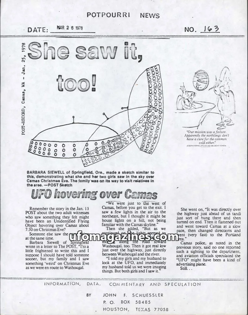 Cover of Potpourri News (John Schuessler) issue 163: POTPOURRI NEWS