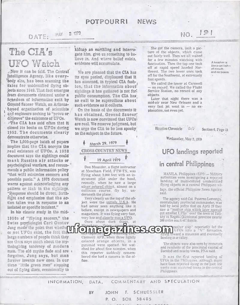 Cover of Potpourri News (John Schuessler) issue 191: POTPOURRI NEWS