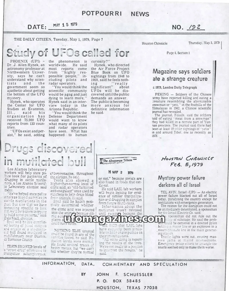 Cover of Potpourri News (John Schuessler) issue 192: POTPOURRI NEWS