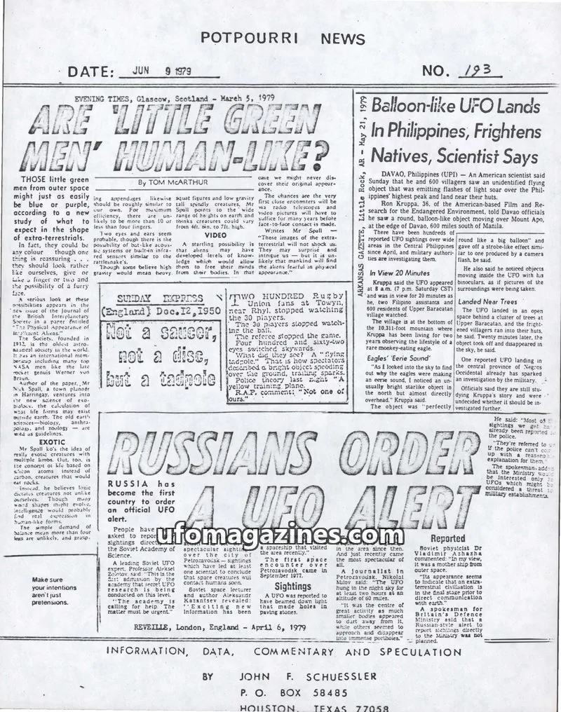 Cover of Potpourri News (John Schuessler) issue 193: POTPOURI NEWS
