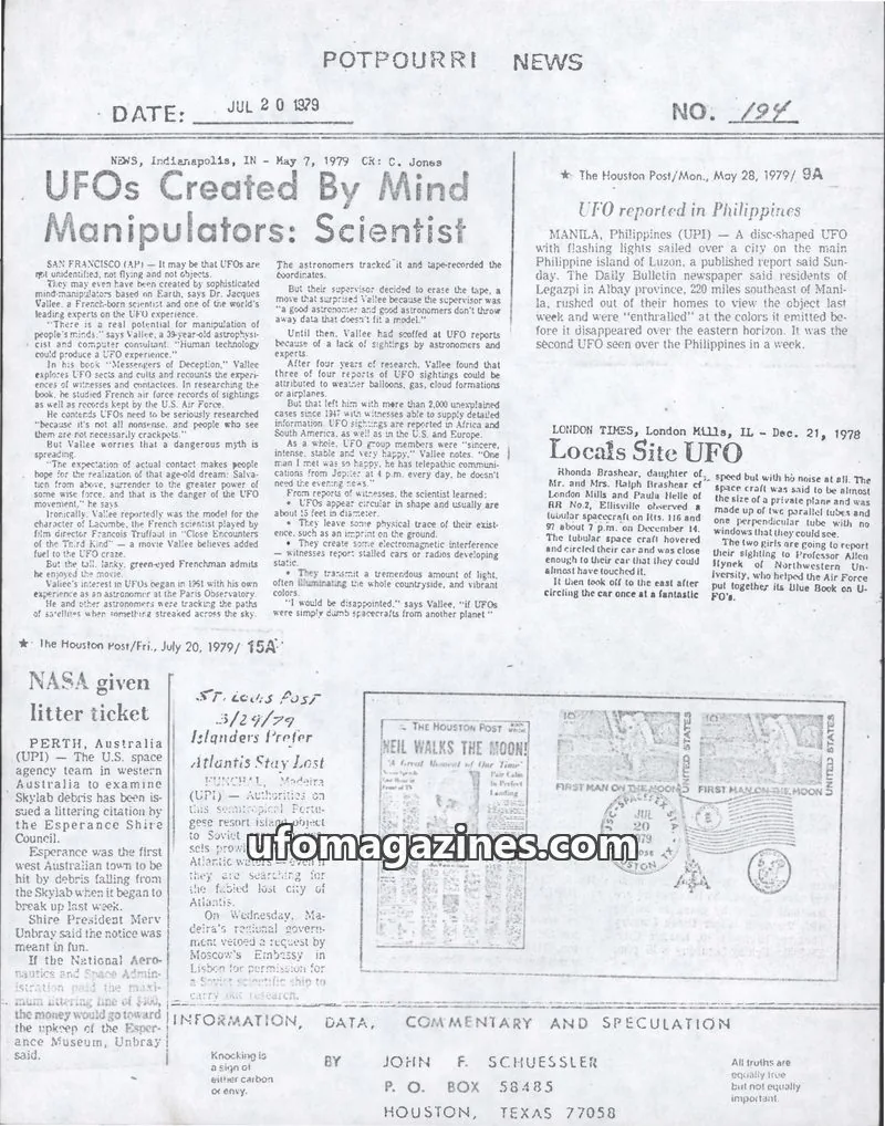 Cover of Potpourri News (John Schuessler) issue 194: POTPOURRI NEWS