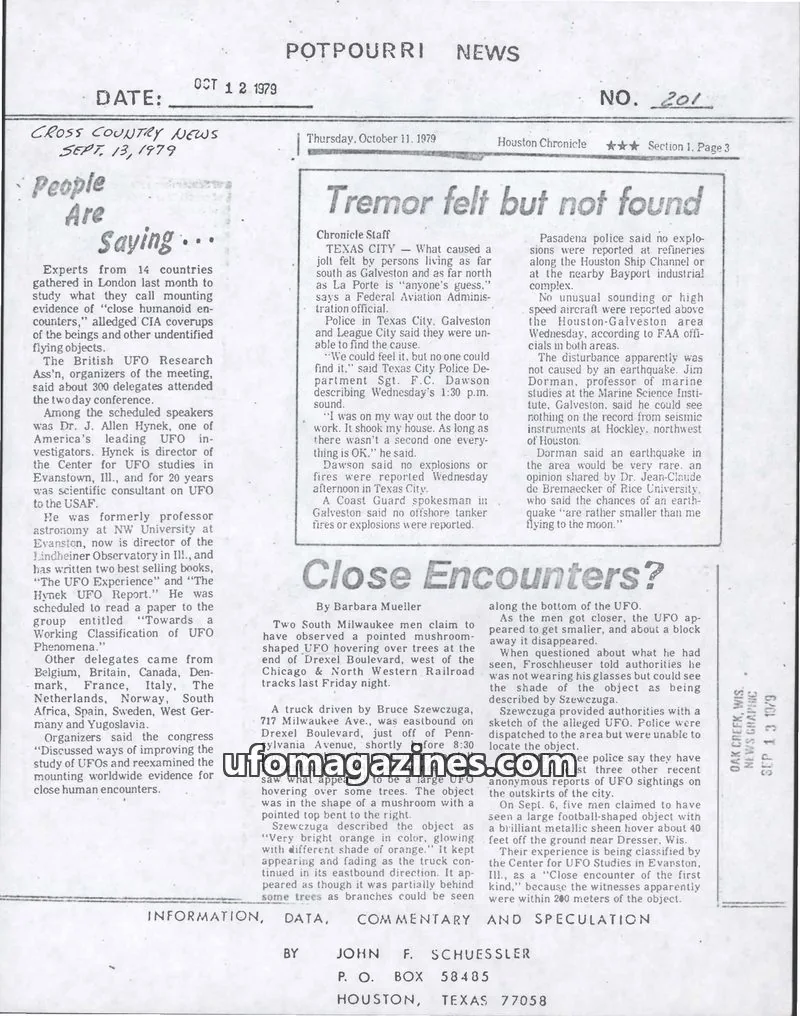 Cover of Potpourri News (John Schuessler) issue 201: POTPOURRI NEWS