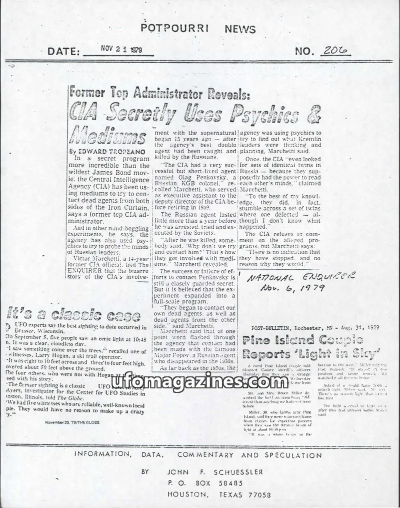 Cover of Potpourri News (John Schuessler) issue 206: POTPOURRI NEWS