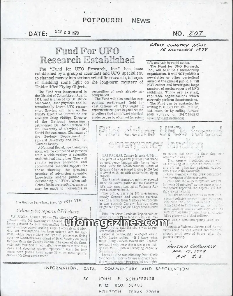 Cover of Potpourri News (John Schuessler) issue 207: POTPOURRI NEWS