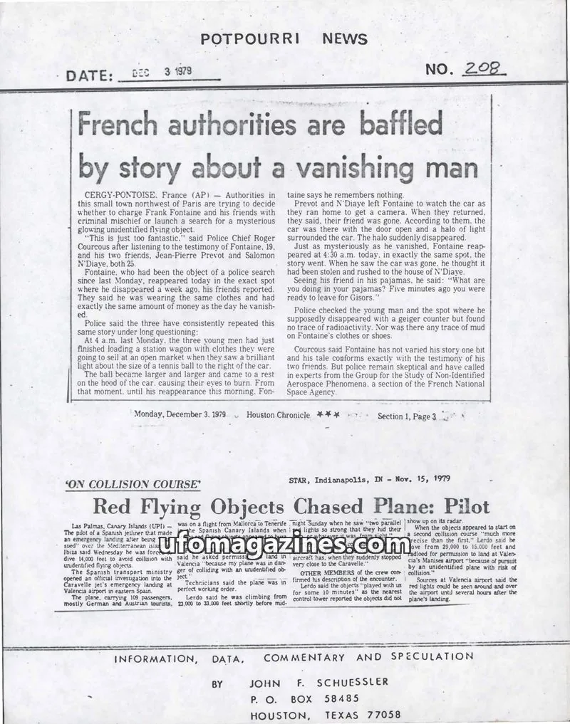 Cover of Potpourri News (John Schuessler) issue 208: POTPOURRI NEWS