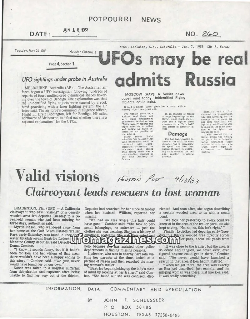 Cover of Potpourri News (John Schuessler) issue 260: POTPOURRI NEWS