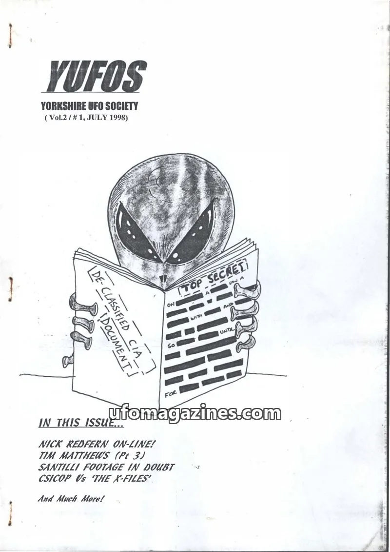 Cover of Yorkshire UFO Society issue Vol.2 / # 1: YUFOS