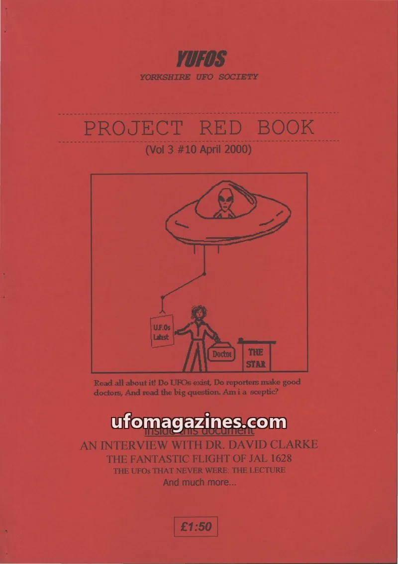 Cover of YORKSHIRE UFO SOCIETY issue Vol 3 #10: PROJECT RED BOOK