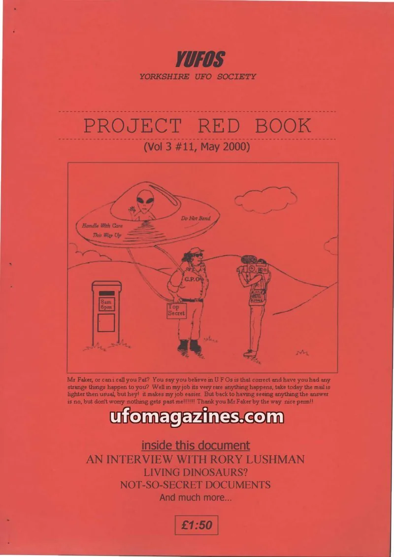 Cover of YORKSHIRE UFO SOCIETY issue Vol 3 #11: PROJECT RED BOOK