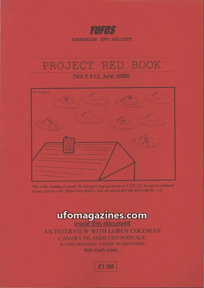 Cover of YORKSHIRE UFO SOCIETY issue Vol 3 #12: PROJECT RED BOOK