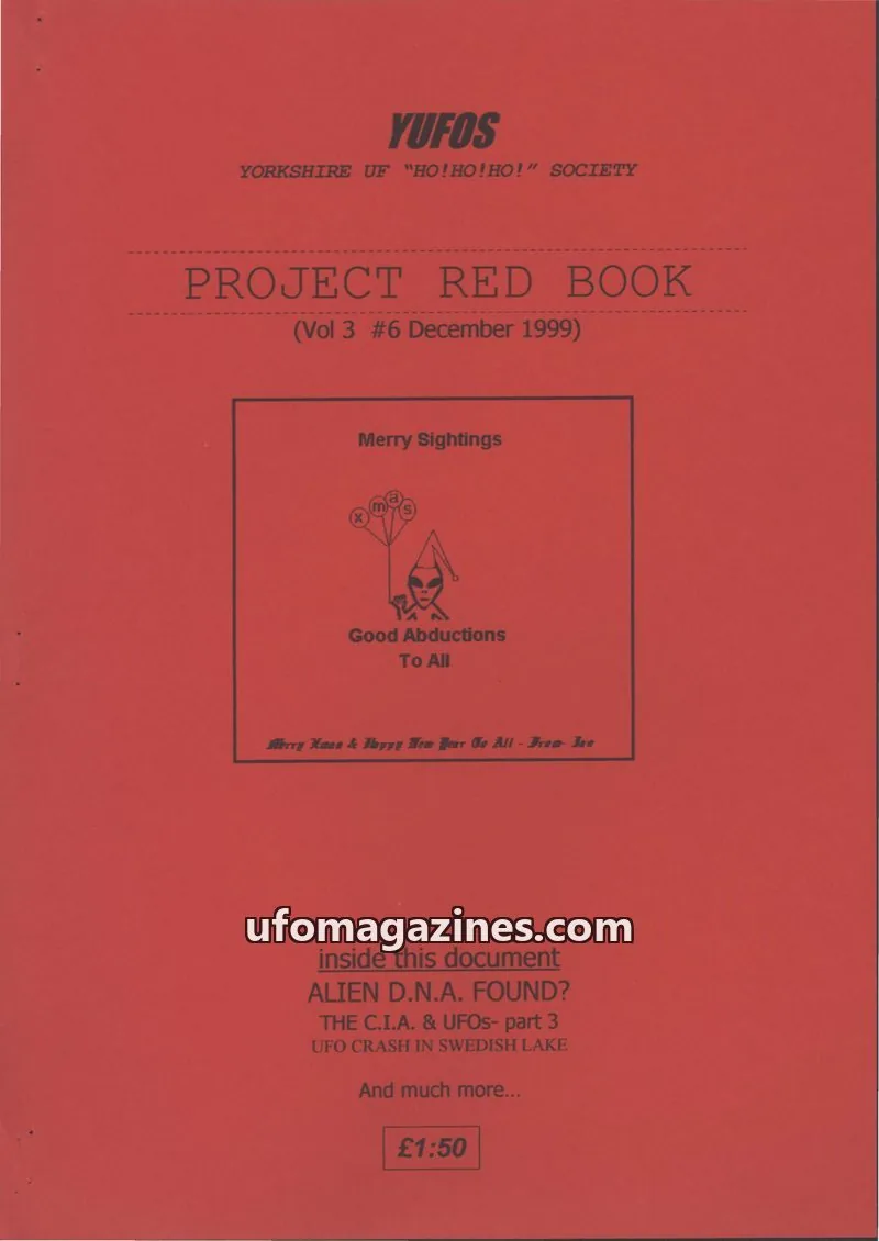 Cover of YUFOS Yorkshire UFO Society issue #6: PROJECT RED BOOK