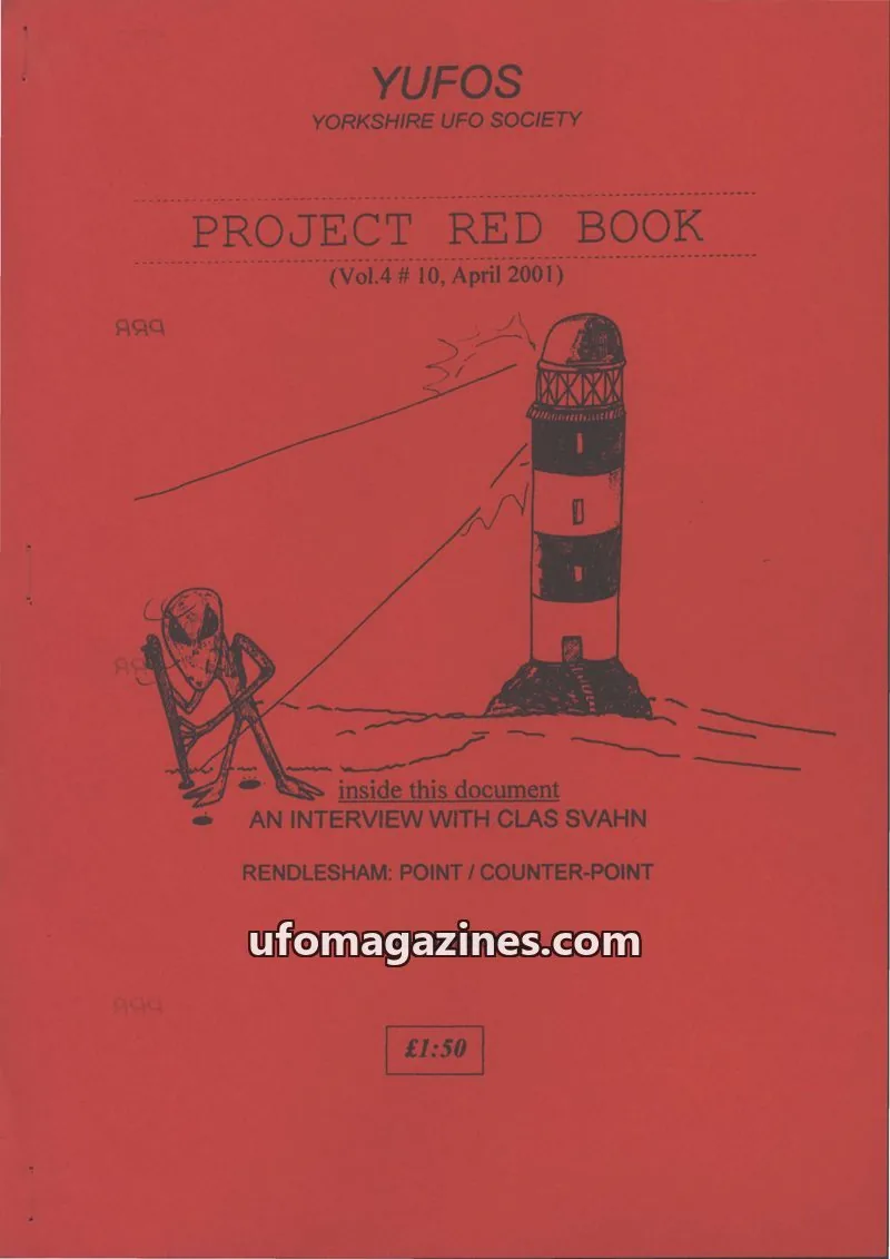 Cover of YUFOS YORKSHIRE UFO SOCIETY issue Vol.4 # 10: PROJECT RED BOOK