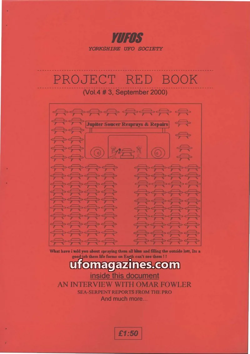 Cover of YORKSHIRE UFO SOCIETY issue Vol.4 # 3: PROJECT RED BOOK