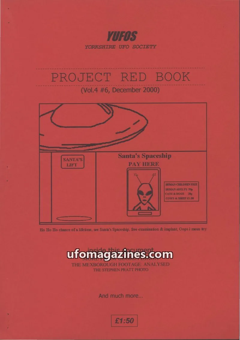 Cover of YUFOS YORKSHIRE UFO SOCIETY issue Vol.4 #6: PROJECT RED BOOK