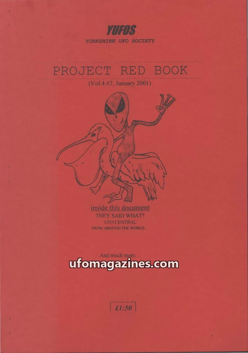 Cover of YUFOS Yorkshire UFO Society issue Vol.4 #7: PROJECT RED BOOK