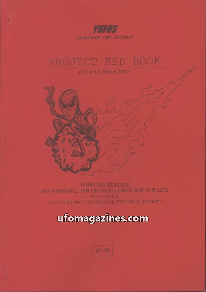 Cover of YUFOS YORKSHIRE UFO SOCIETY issue Vol.4 # 9: PROJECT RED BOOK