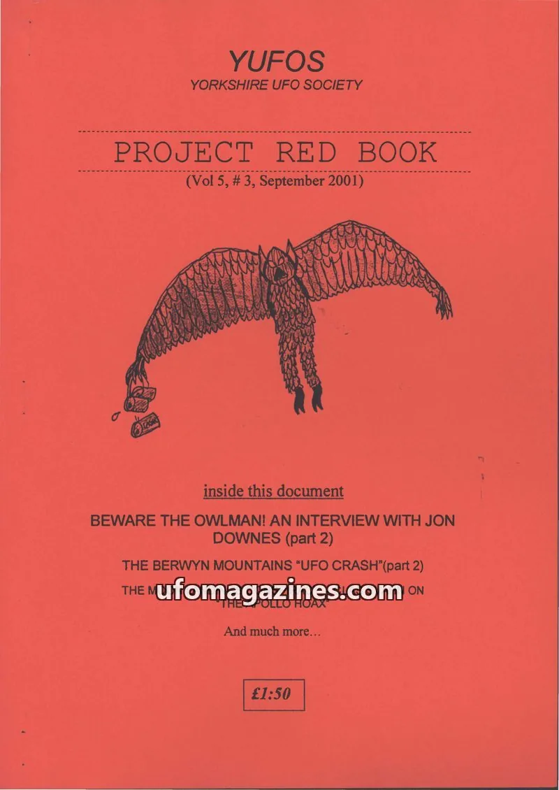 Cover of YUFOS YORKSHIRE UFO SOCIETY issue Vol 5, # 3: PROJECT RED BOOK