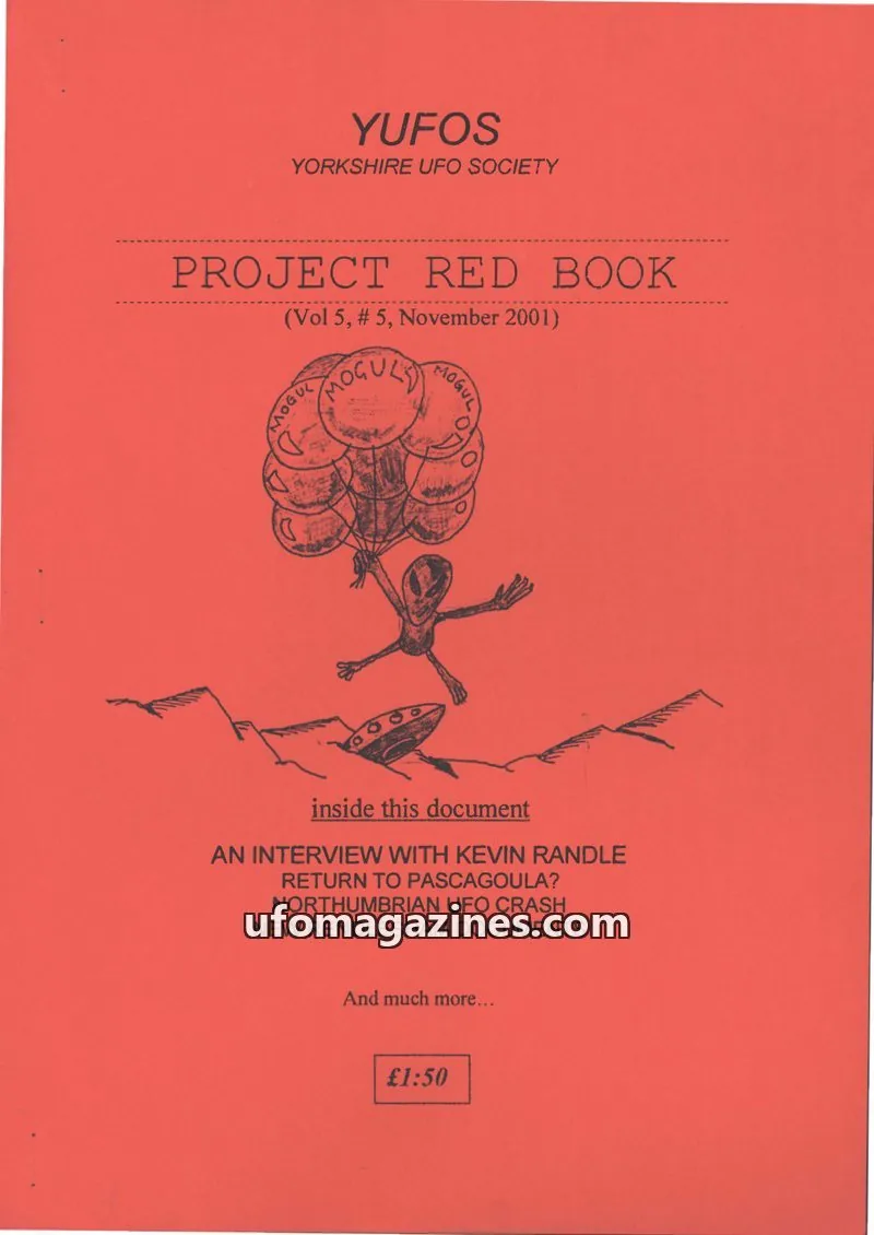 Cover of YUFOS Yorkshire UFO Society issue Vol 5, # 5: PROJECT RED BOOK