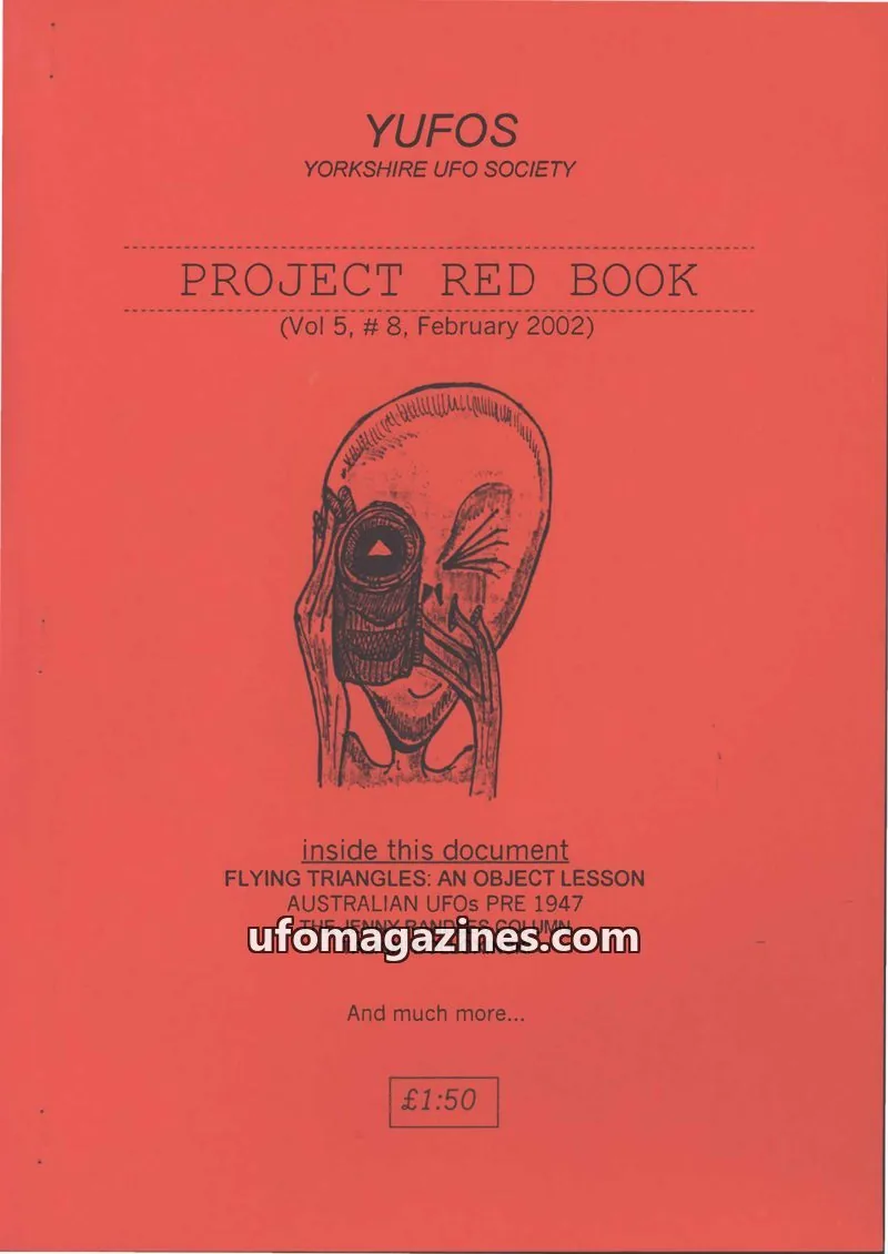 Cover of YORKSHIRE UFO SOCIETY issue Vol 5, # 8: PROJECT RED BOOK
