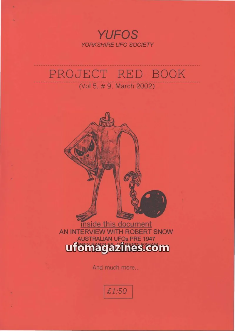 Cover of YUFOS Yorkshire UFO Society issue 9: PROJECT RED BOOK