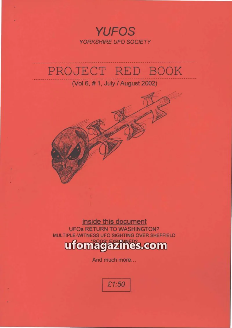 Cover of YUFOS (Yorkshire UFO Society) issue Vol 6, # 1: PROJECT RED BOOK