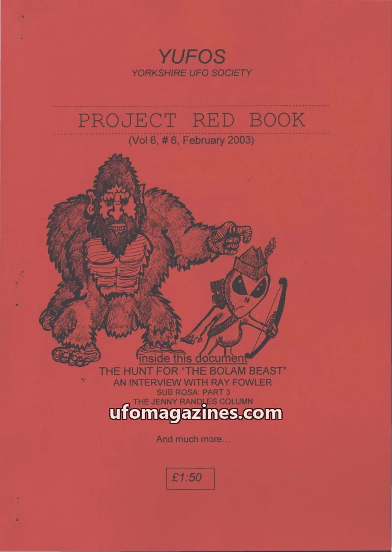Cover of YORKSHIRE UFO SOCIETY issue Vol 6, #6: PROJECT RED BOOK