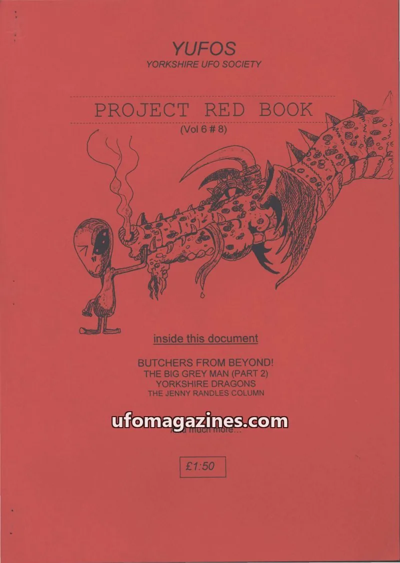 Cover of YUFOS Yorkshire UFO Society issue Vol 6 #8: PROJECT RED BOOK