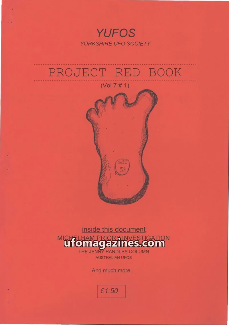 Cover of Yorkshire UFO Society issue Vol 7 # 1: YUFOS PROJECT RED BOOK