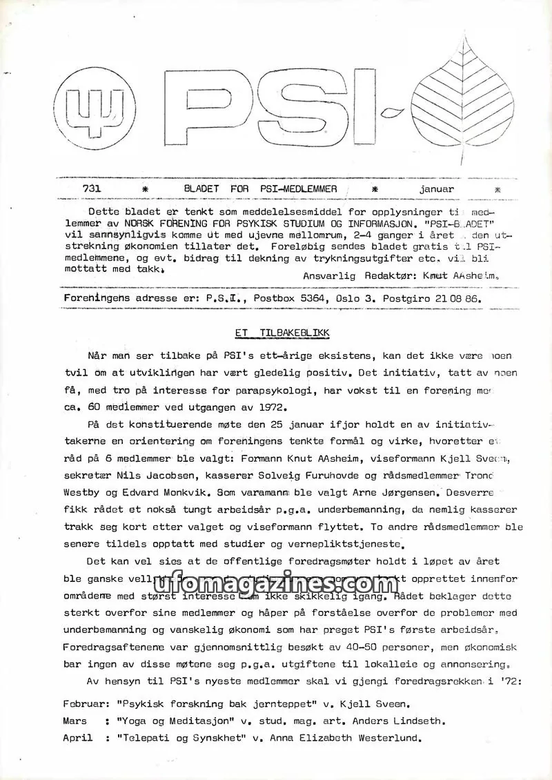 Cover of PSI-Bladet issue 731: PSI-BLADET