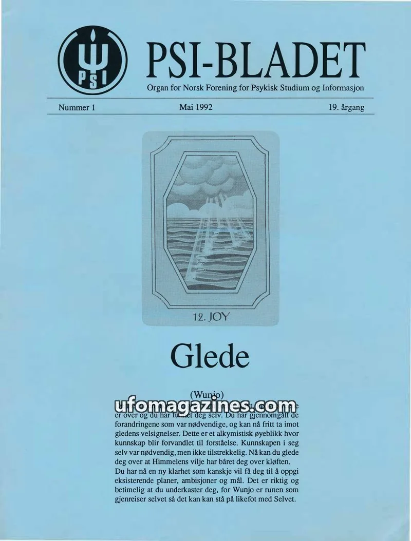 Cover of PSI-Bladet issue 1/92: PSI-BLADET