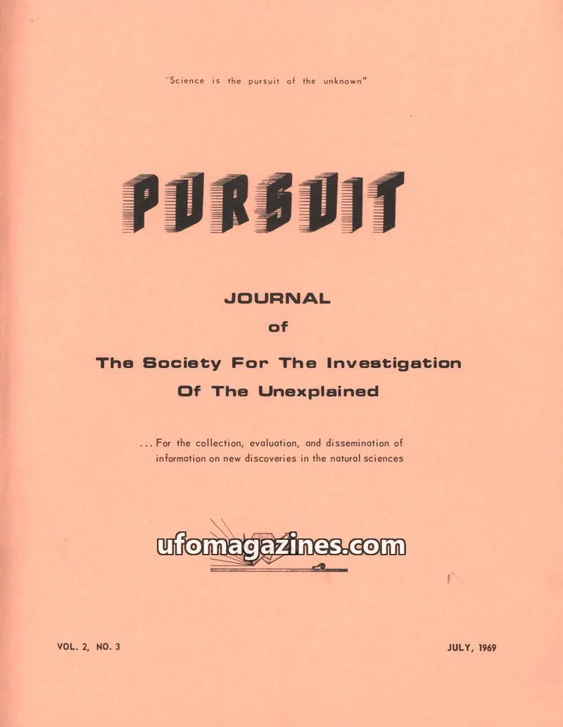 Cover of The Society For The Investigation Of The Unexplained issue 2, NO. 3: PURSUIT