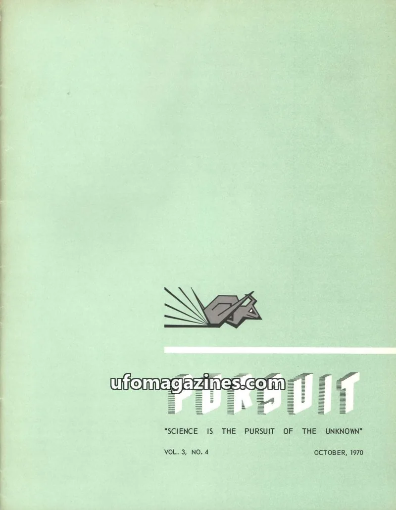 Cover of SOCIETY FOR THE INVESTIGATION OF THE UNEXPLAINED issue VOL. 3, NO. 4: PURSUIT