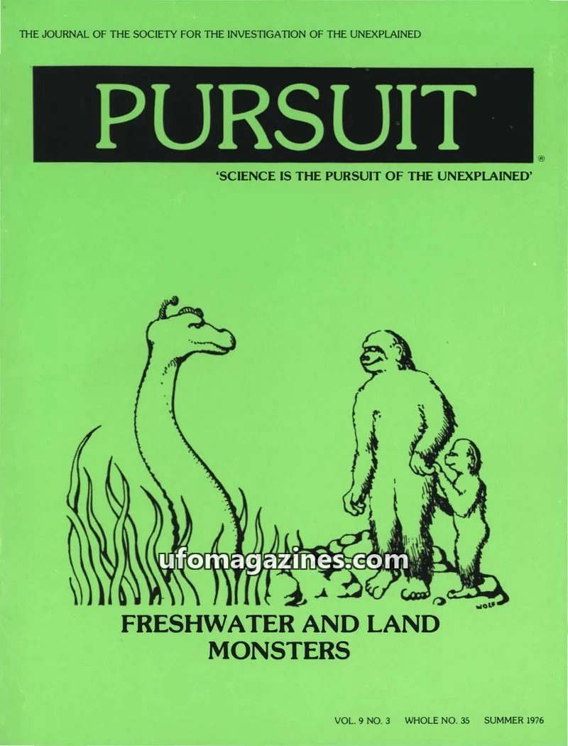 Cover of THE JOURNAL OF THE SOCIETY FOR THE INVESTIGATION OF THE UNEXPLAINED issue VOL. 9 NO. 3: PURSUIT