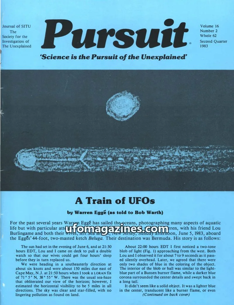 Cover of The Society for the Investigation of The Unexplained (SITU) issue Vol. 16, No. 2: Pursuit