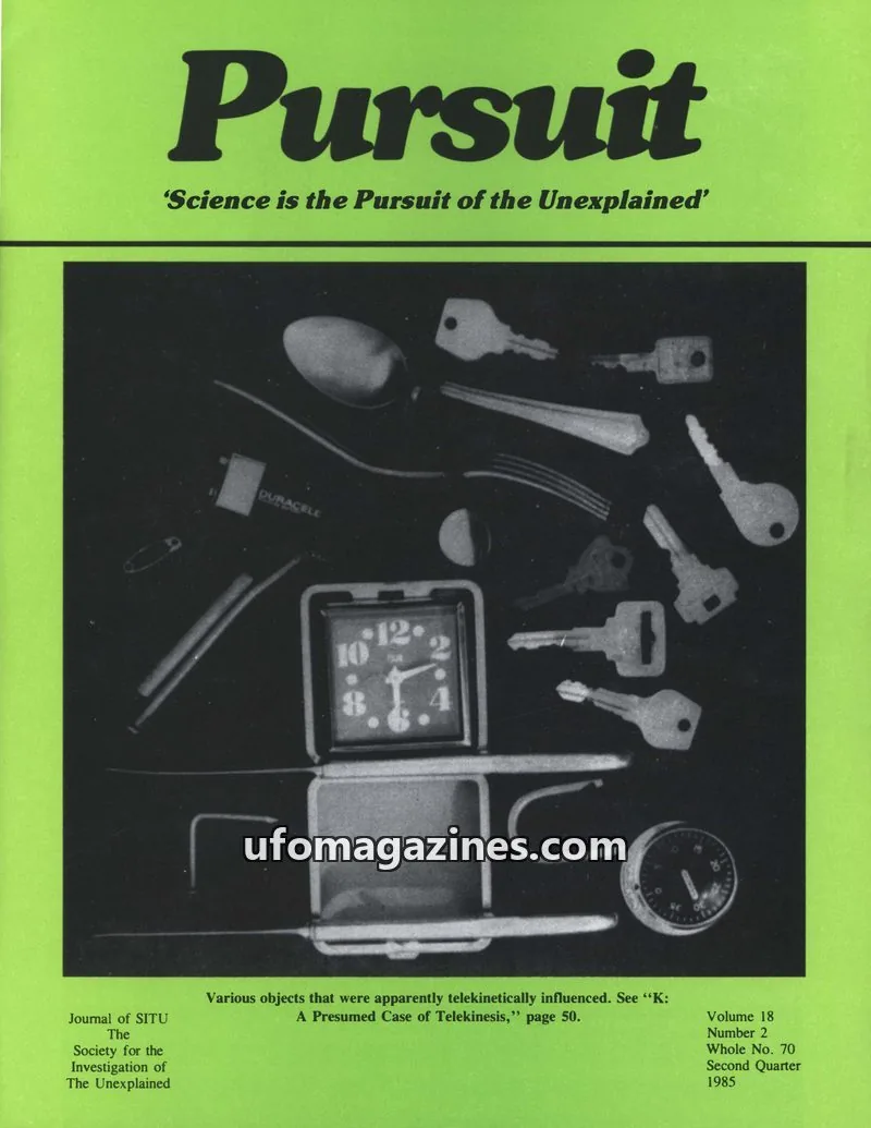 Cover of The Society for the Investigation of The Unexplained issue Volume 18, Number 2, Whole No. 70: Pursuit