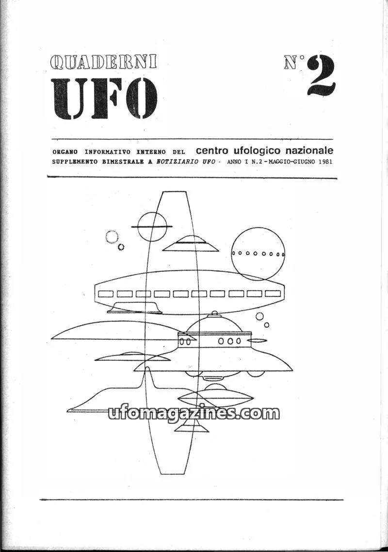 Cover of Quaderni UFO (CUN) issue 2: QUADERNI UFO