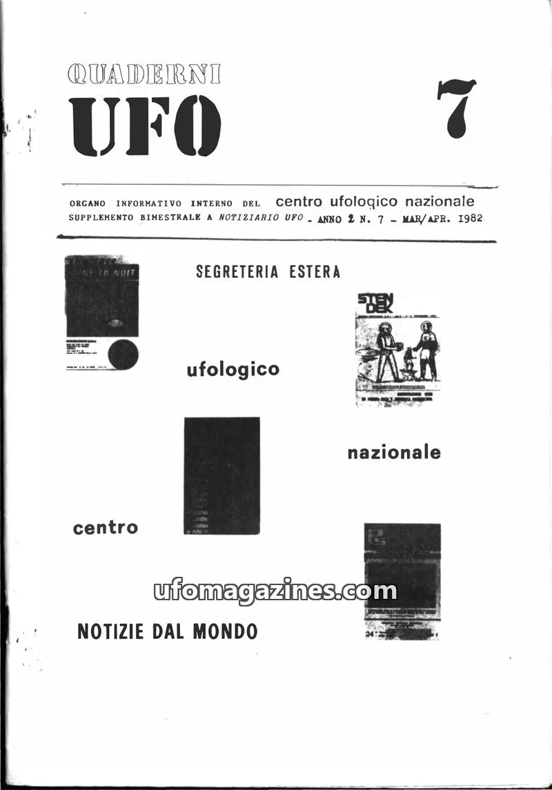 Cover of Quaderni UFO (CUN) issue 7: QUADERNI UFO