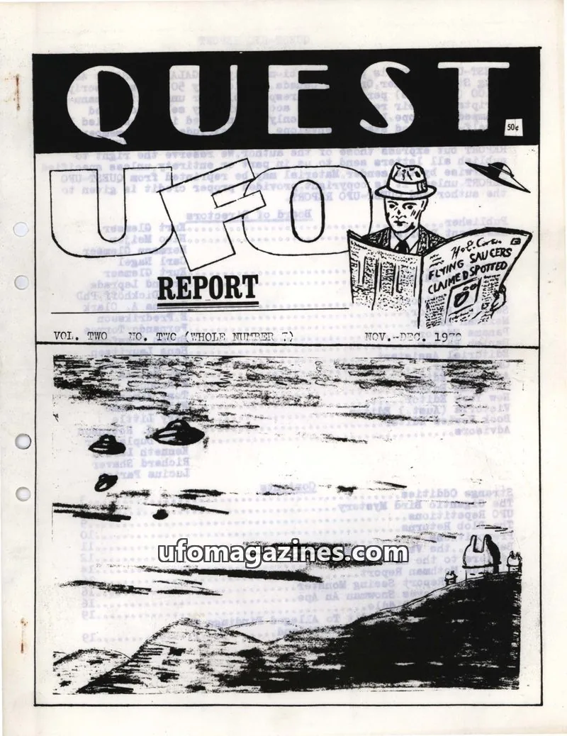 Cover of GALAXY PRESS issue VOL. TWO NO. TWC (WHOLE NUMBER 7): QUEST-UFO REPORT