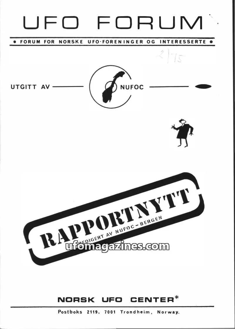 Cover of Rapportnytt issue 2/75: UFO FORUM
