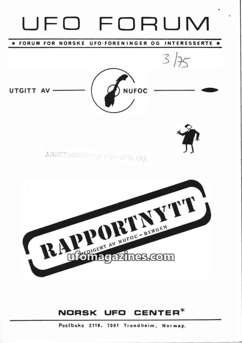 Cover of Rapportnytt issue 3/75: UFO FORUM