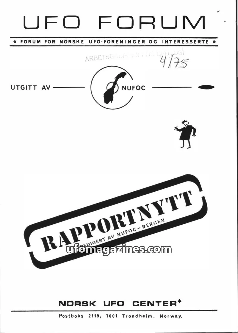 Cover of Rapportnytt issue 4/75: UFO FORUM