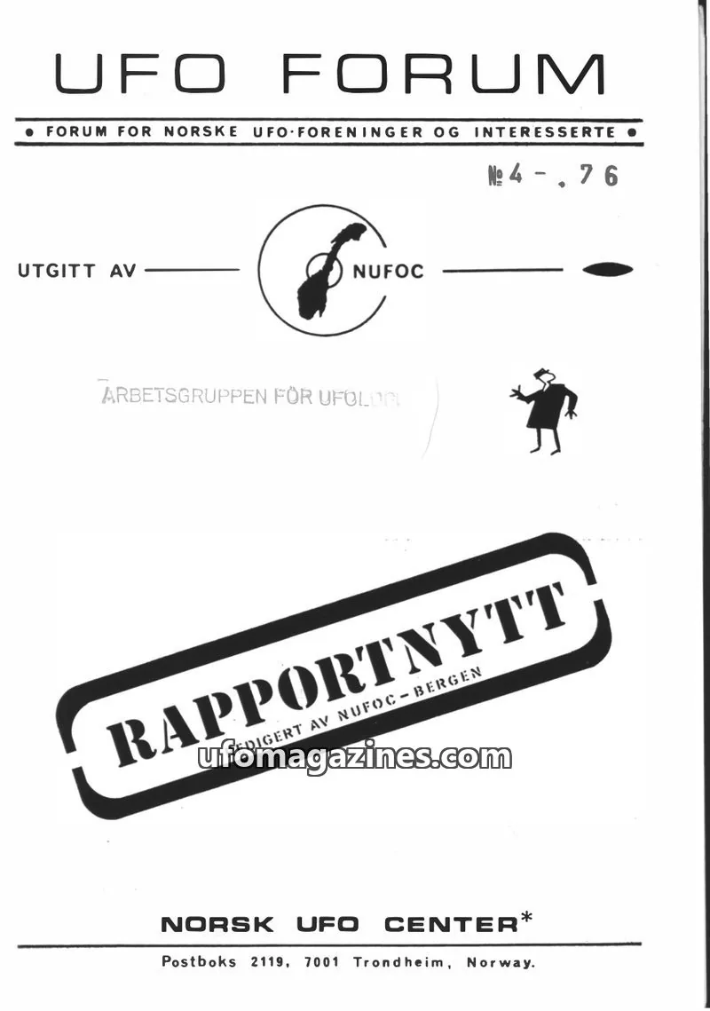 Cover of Rapportnytt issue 4: UFO FORUM