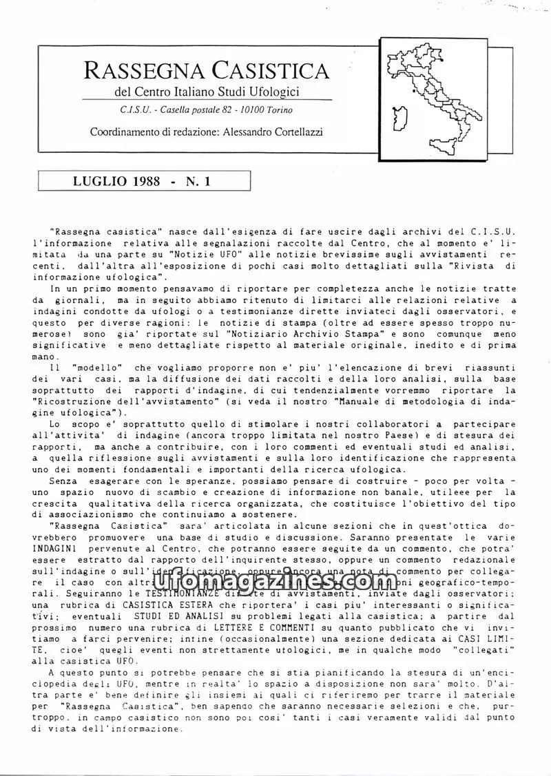 Cover of Rassegna Casistica (CISU) issue 1: RASSEGNA CASISTICA