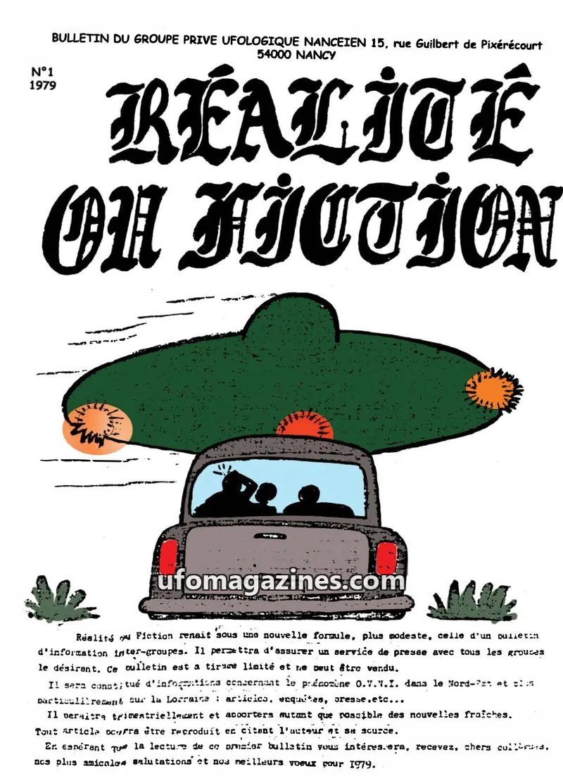 Cover of GROUPE PRIVE UFOLOGIQUE NANCEIEN issue N°1: RÉALITÉ OU FICTION
