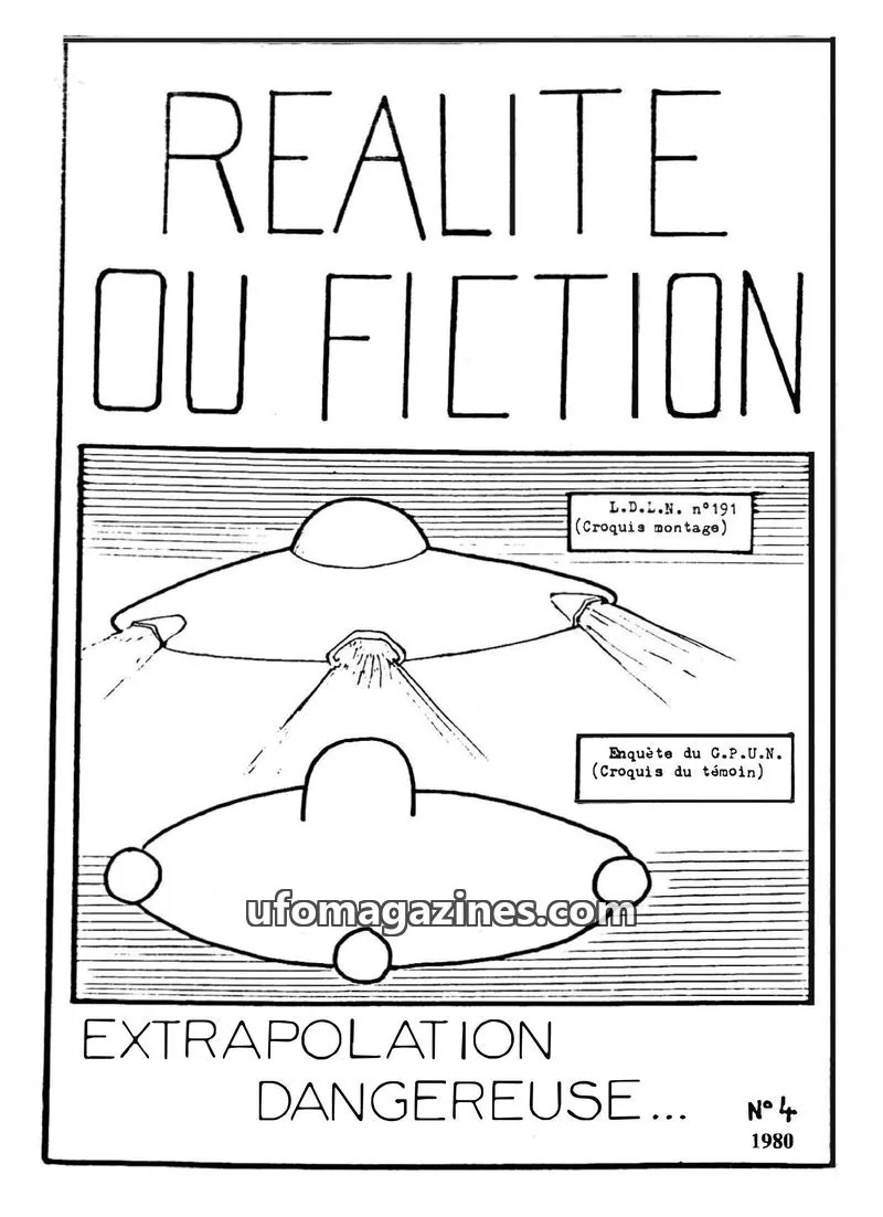 Cover of Groupe Privé Ufologique Nancéien issue N° 4: REALITE OU FICTION