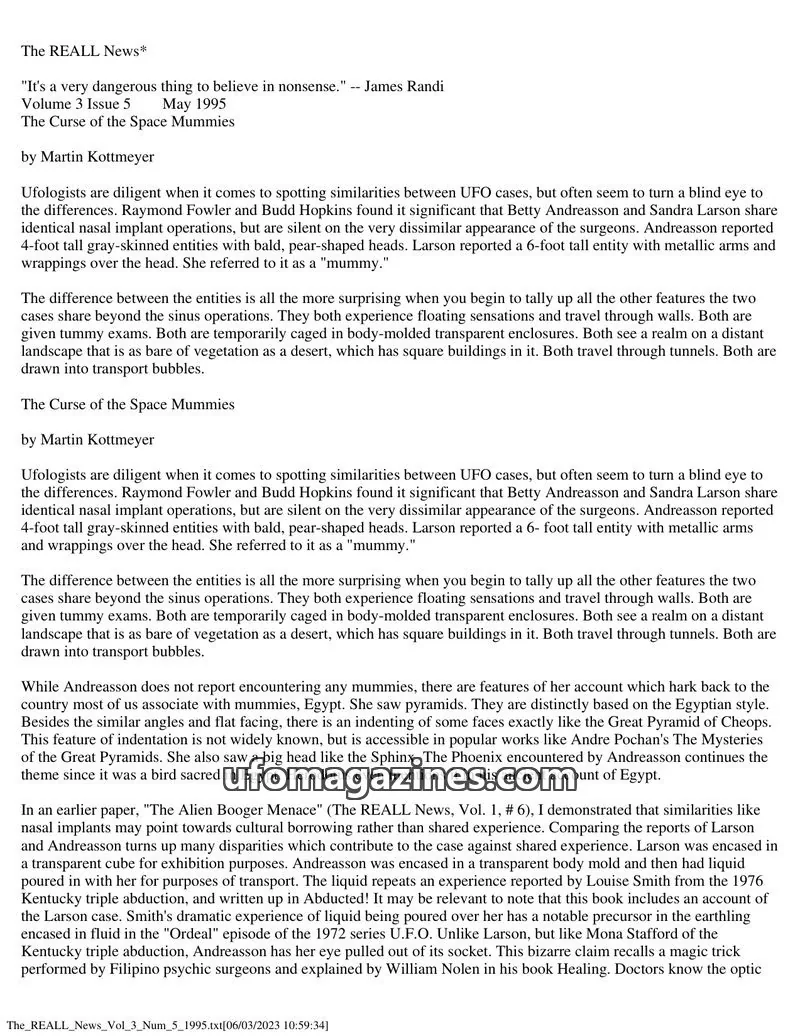 Cover of REALL News (Rational Examination Association of Lincoln Land) issue 5: The REALL News