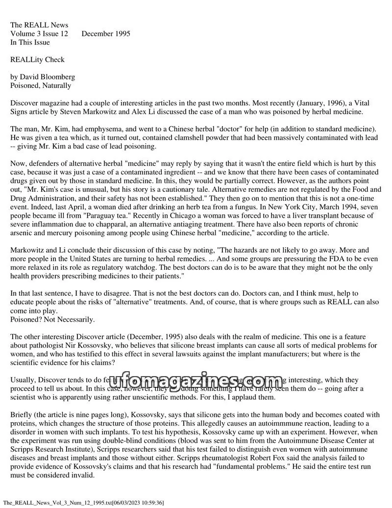 Cover of REALL issue Volume 3 Issue 12: The REALL News