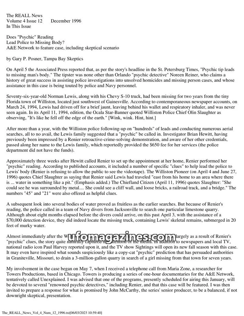 Cover of The Rational Examination Association of Lincoln Land (REALL) issue Volume 4 Issue 12: The REALL News