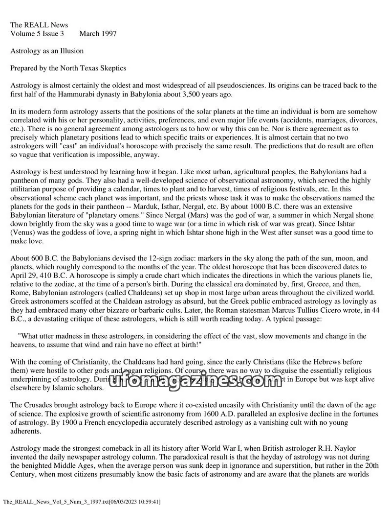 Cover of The Rational Examination Association of Lincoln Land (REALL) issue Volume 5 Issue 3: The REALL News